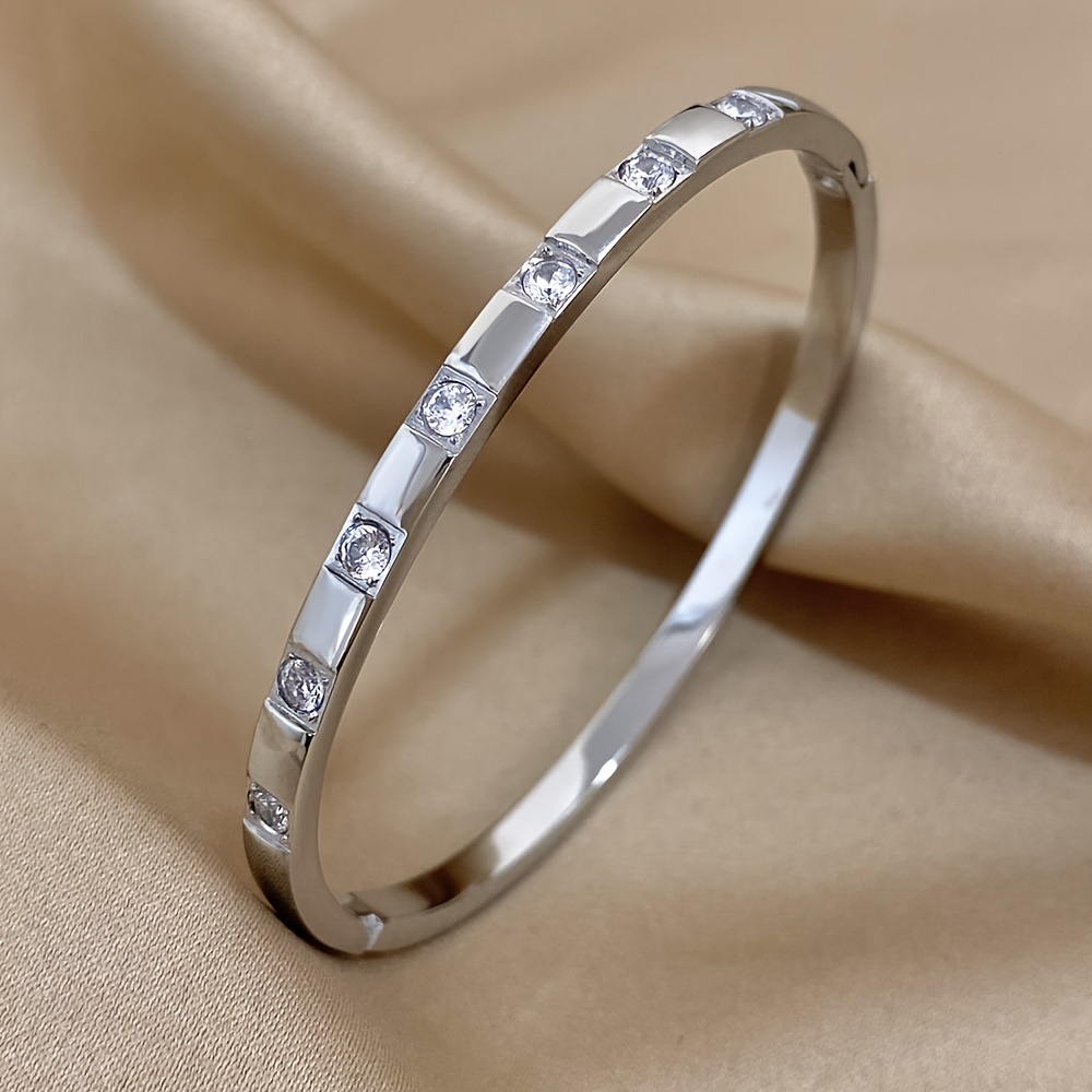 Stainless Steel Bracelet with Rhinestones Gift